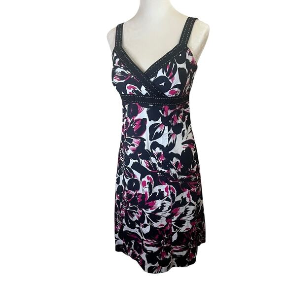 Y2K Floral Sundress Size S | Black White Pink | Fit and Flare | By Kim Rogers - Picture 7 of 15